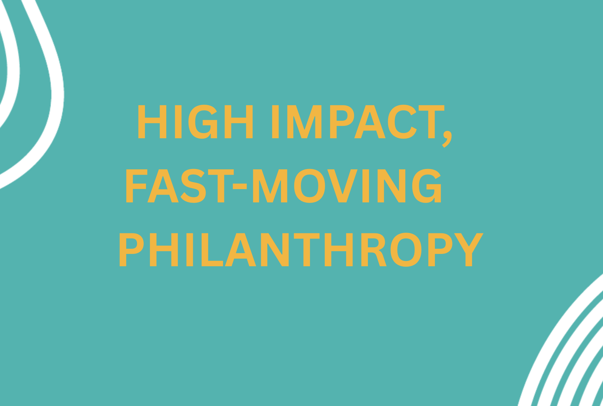 Showcasing the strategy and impact of a high-power, innovative philanthropic model