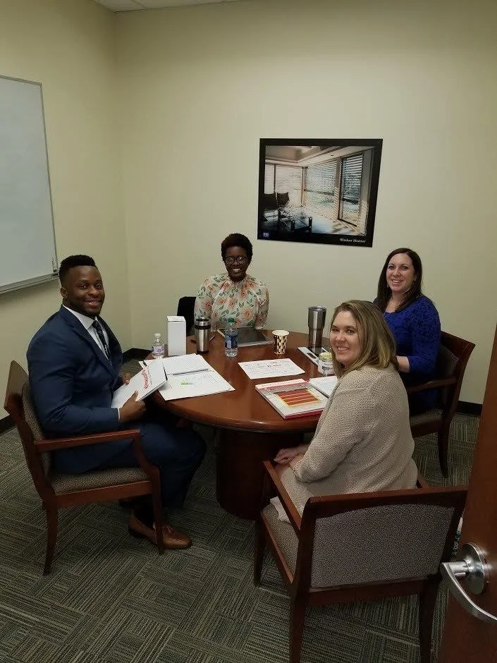 Here we are chatting with the marketing team
