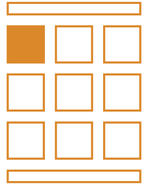 The final icon style for showing location in website. The bars on the top and bottom represent the home page and the credits section, respectively. 