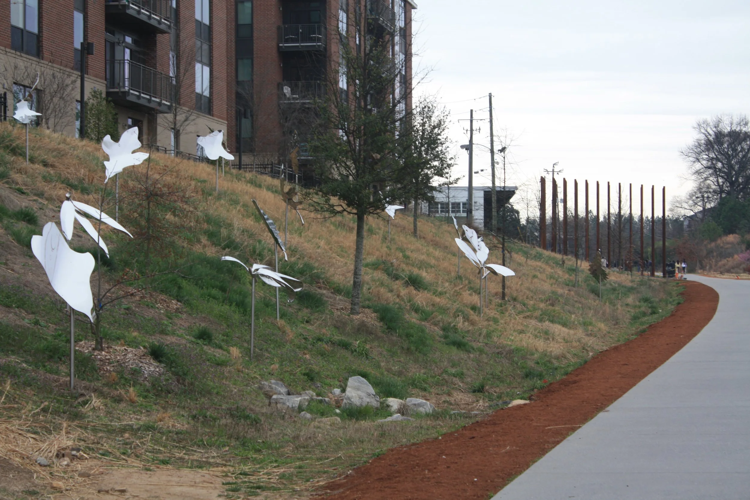 Location: Leaf sculptures along the Beltline Data: Weather or crime