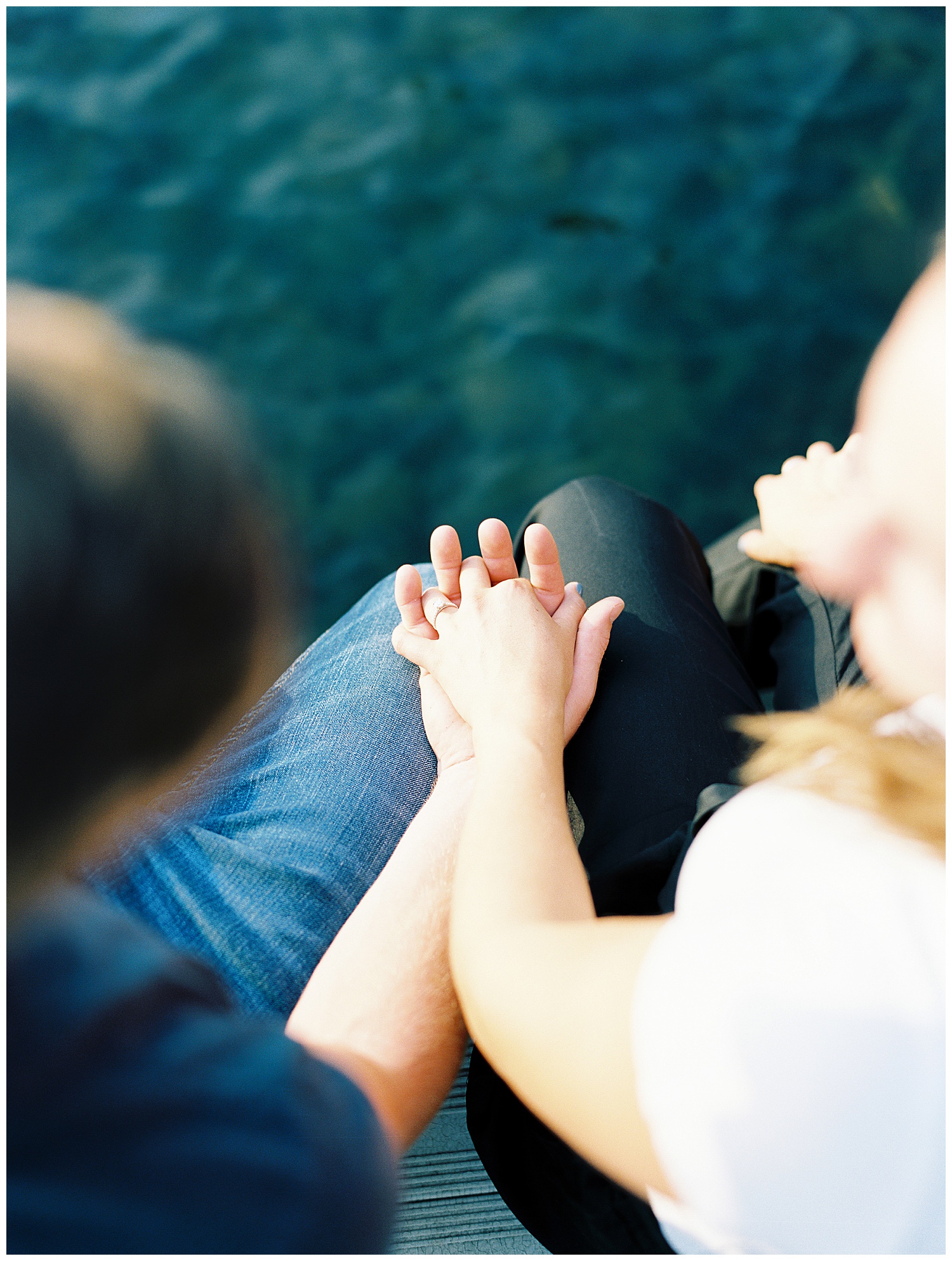 lakeside engagement session