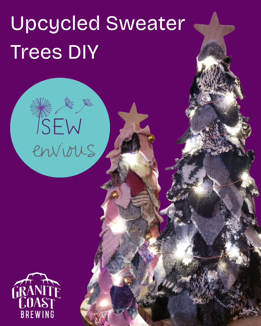 Upcycled Sweater Trees DIY
