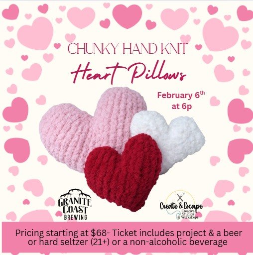 Hand Knit Heart Pillow Workshop
