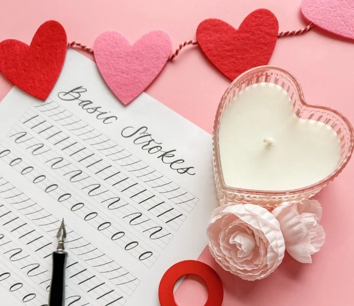 Beginner Calligraphy: Valentines Themed