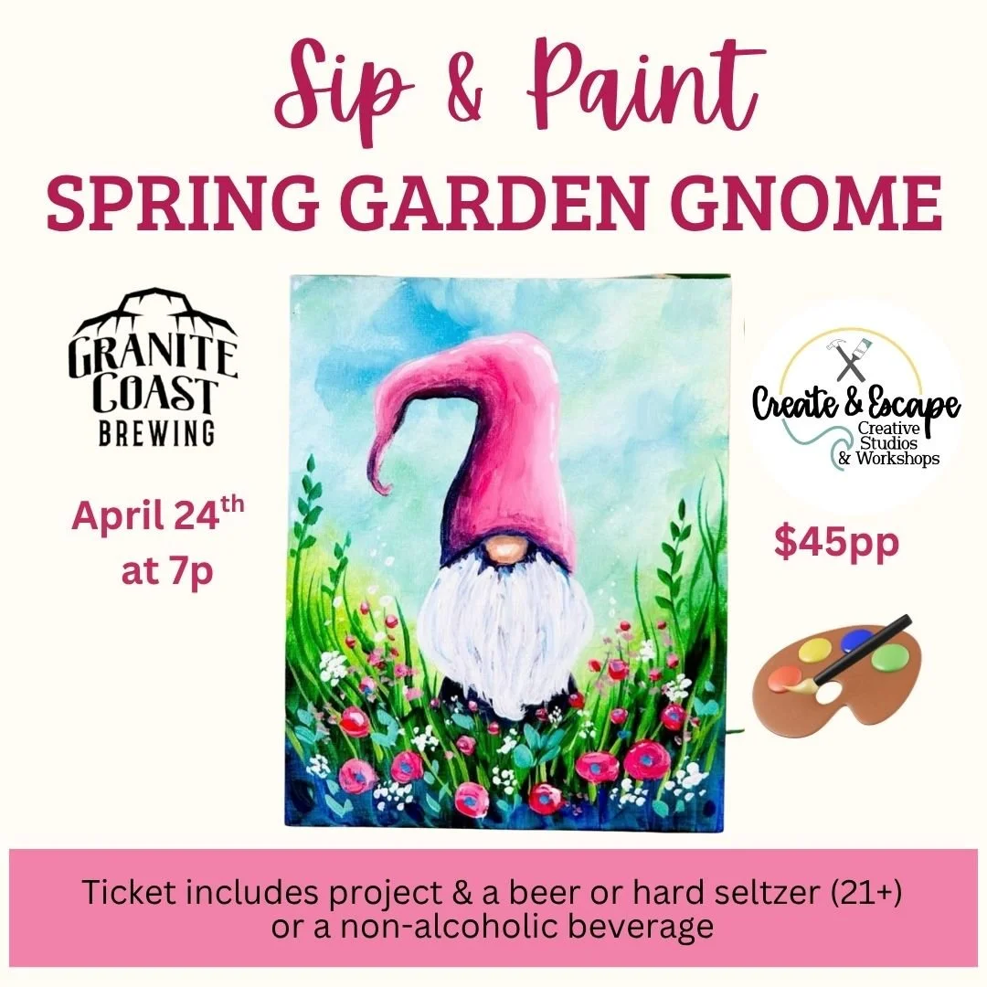 Sip &amp; Paint Spring Gnome