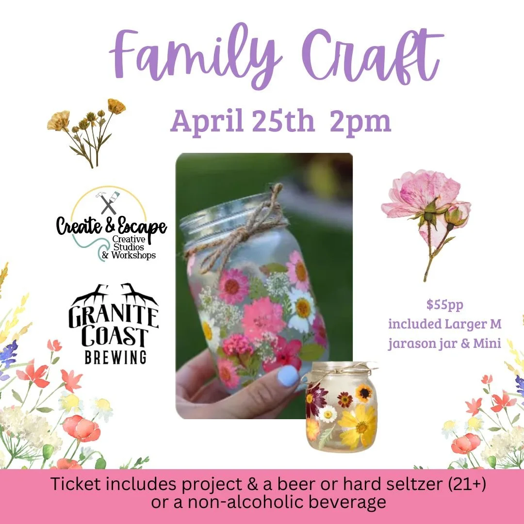 Family Sip &amp; Craft: Pressed Flower Jars