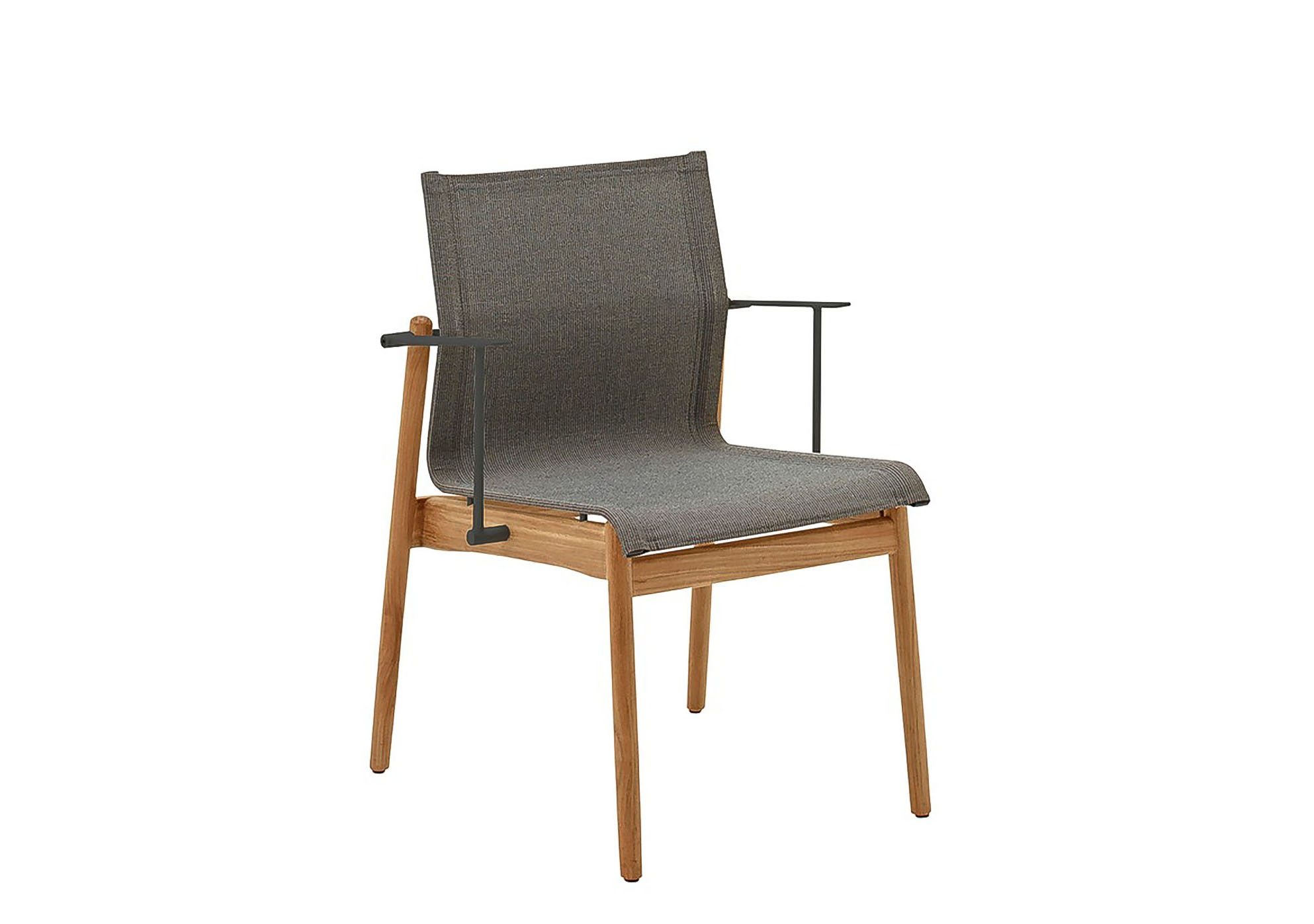 STACKING CHAIR WITH ARMS METEOR/TEAK