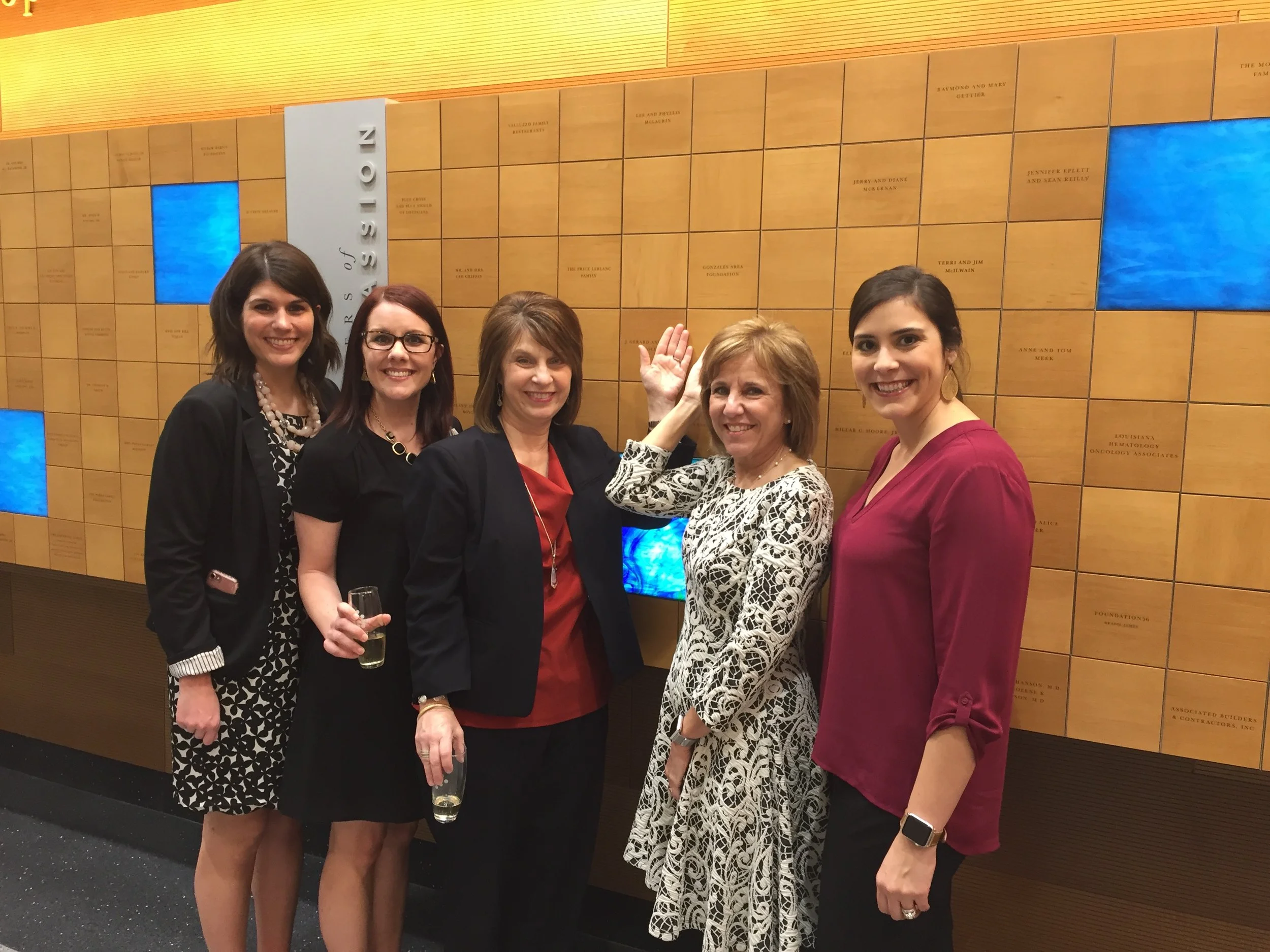 Mary Bird Perkins Cancer Center 2017 Cumulative Giving Wall Honoree presentation. The Gonzales Area Foundation now haw a tile on the cumulative giving wall located on the first floor of the Cancer Center.
