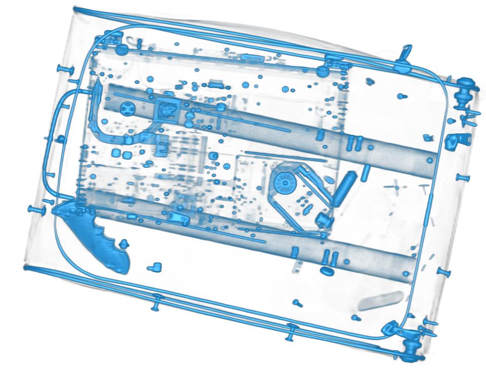 IDSS DETECT 1000 scanner image showing interior of suitcase at checkpoint