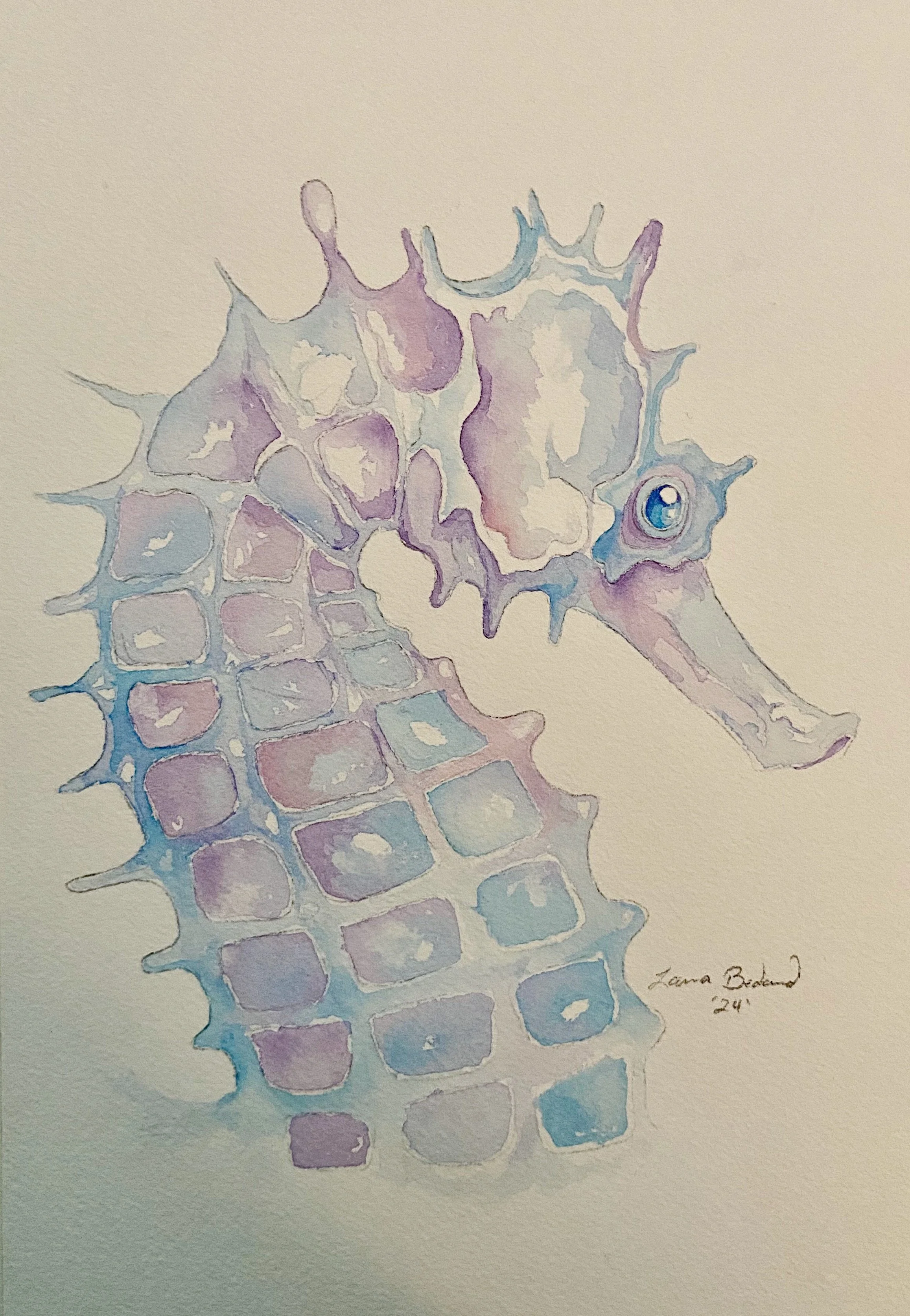  Seahorse#2, 2024  Watercolor  9X12 