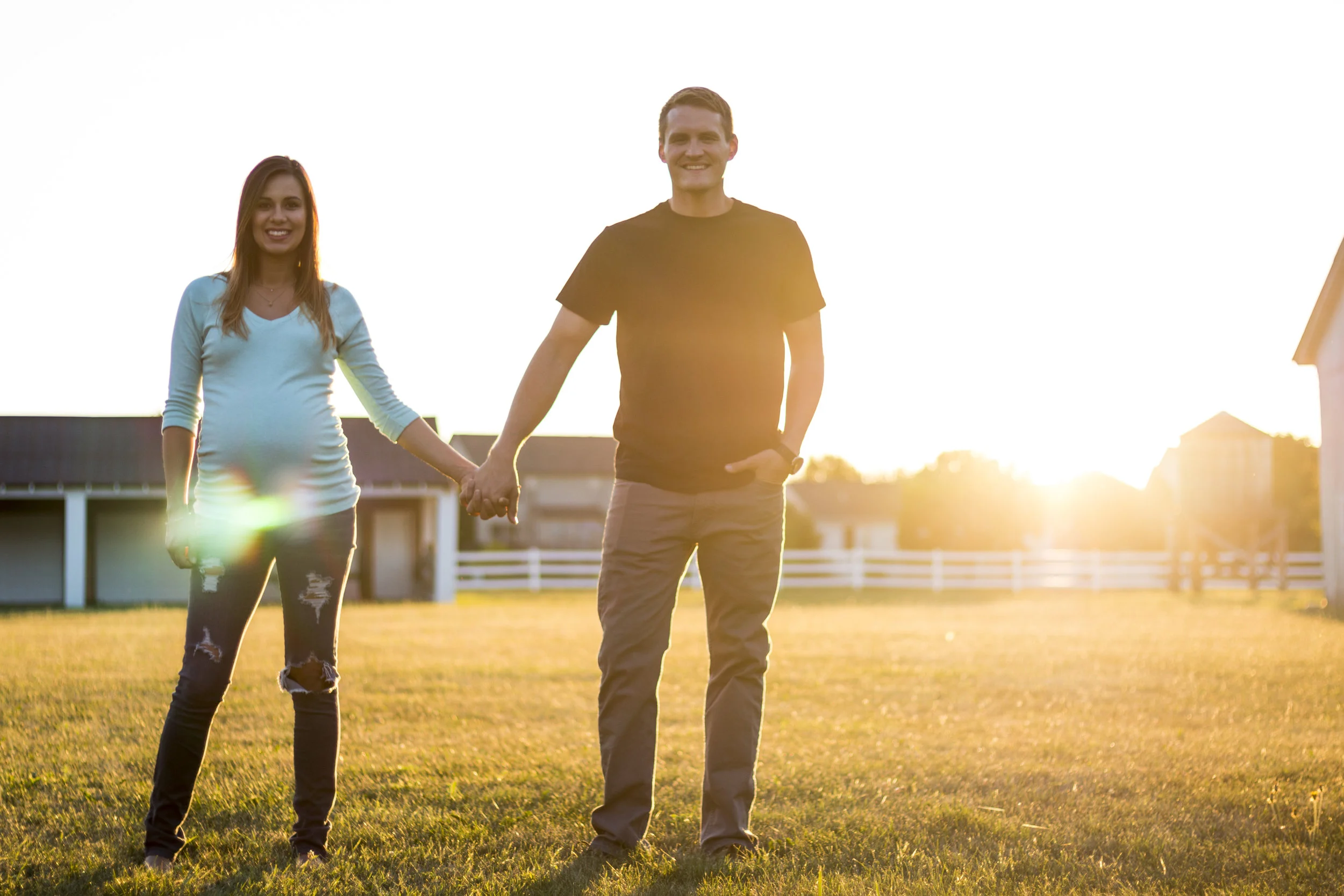 This photo shoot of Nick and Layra was a wonderful maternity couple photography shoot in Grove City, Ohio. We were able to capture the beautiful local farms and parks in the golden hour light.
