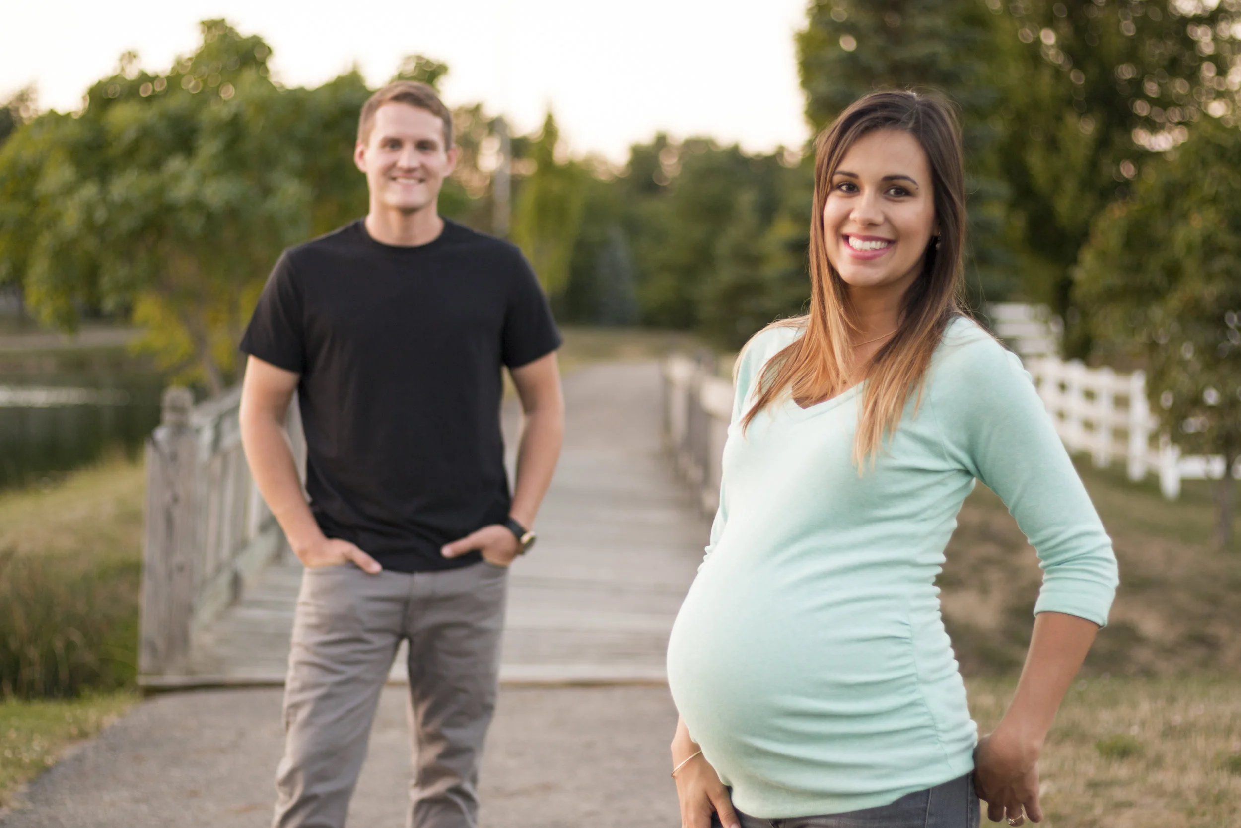 This photo shoot of Nick and Layra was a wonderful maternity couple photography shoot in Grove City, Ohio. We were able to capture the beautiful local farms and parks in the golden hour light.