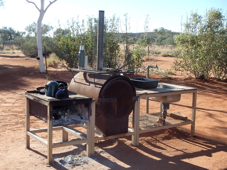 BBQ, bush oven and sink.