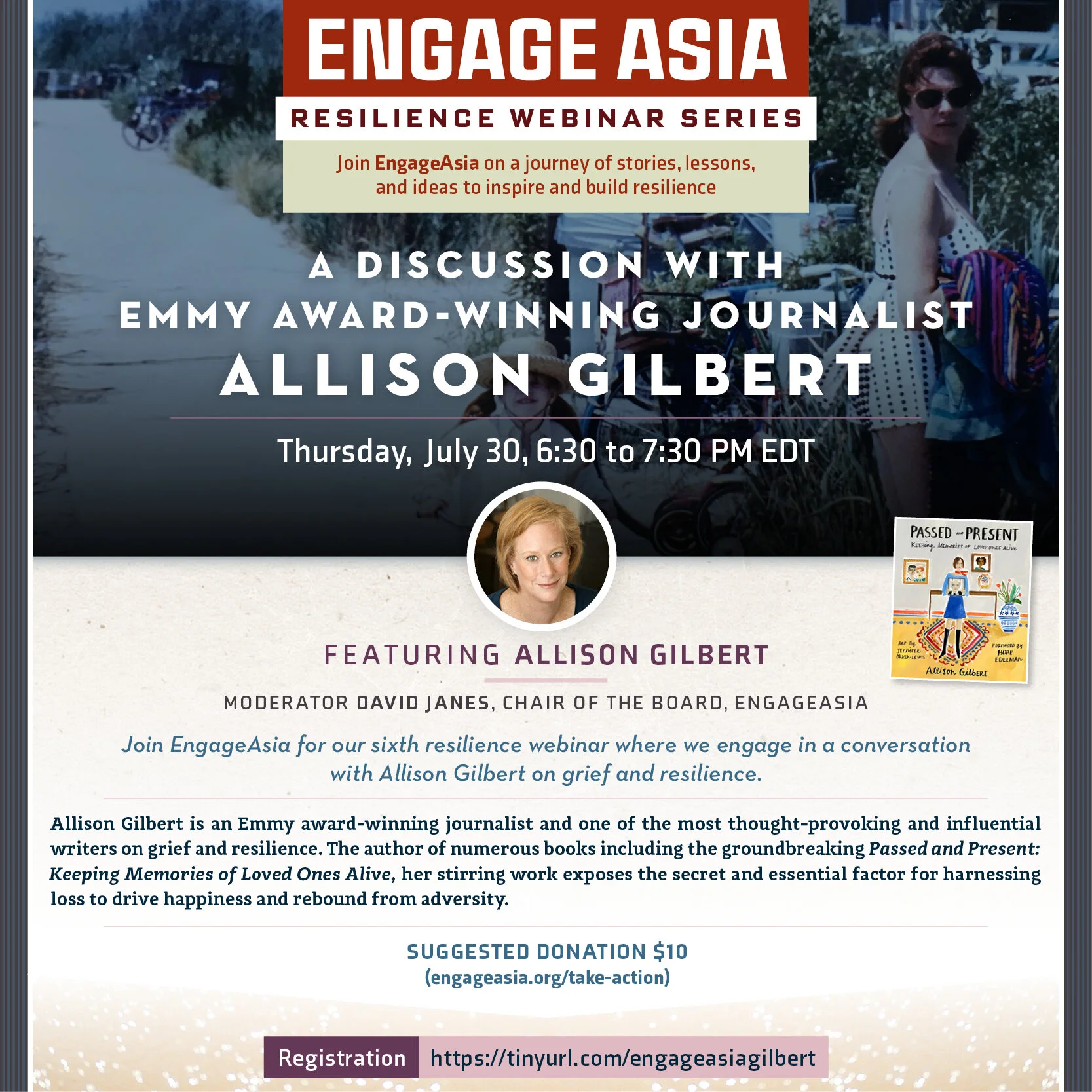 Resilience Webinar Series:  A Discussion with Emmy Award-Winning Journalist Allison Gilbert