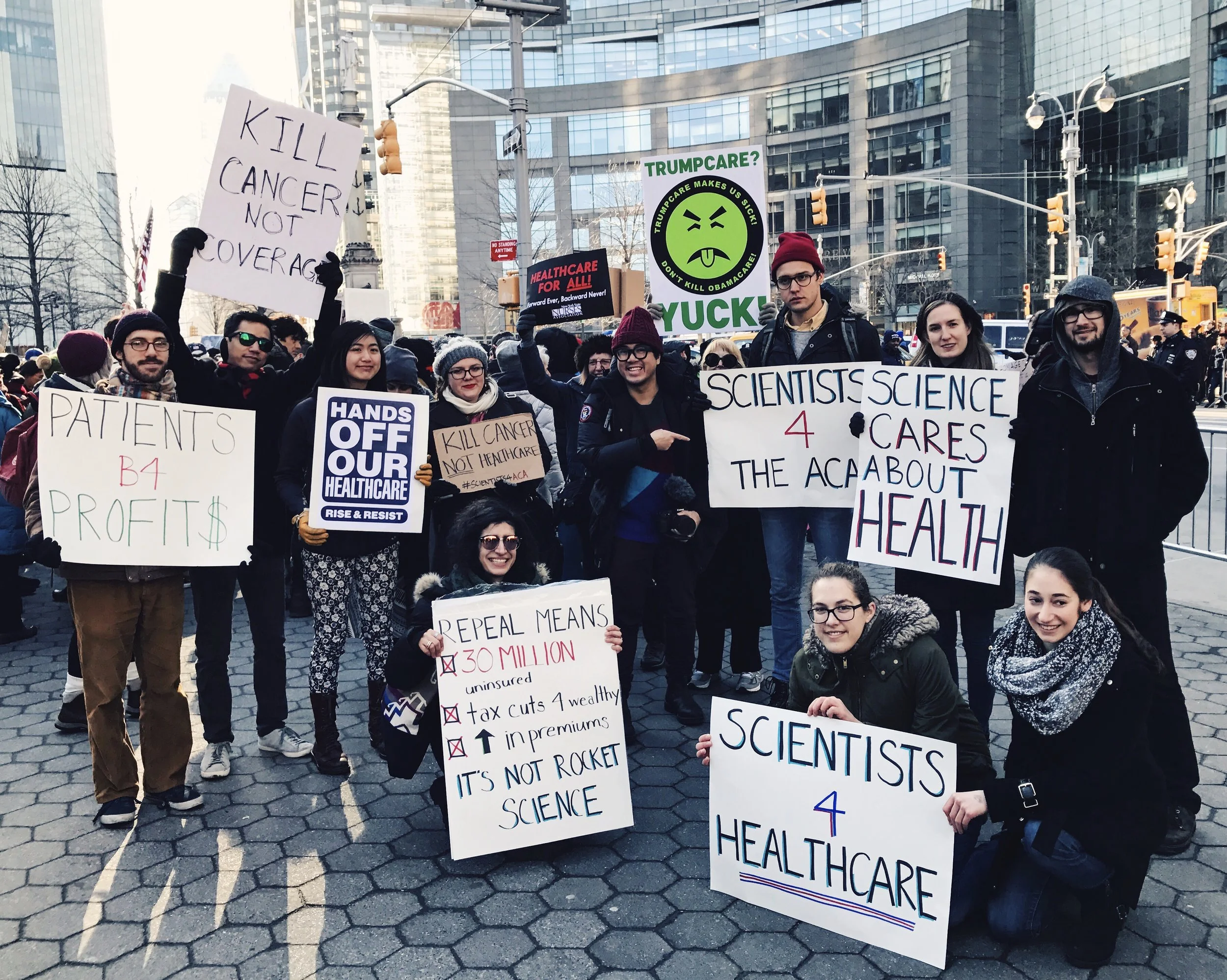 Maryam at a 'Save the ACA' rally in NYC. 