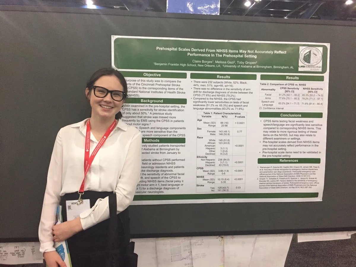 Claire presenting a poster at the International Stroke Conference. 
