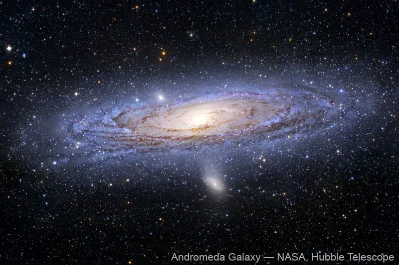 "Andromeda galaxy, our neighbor. It's just SO beautiful."