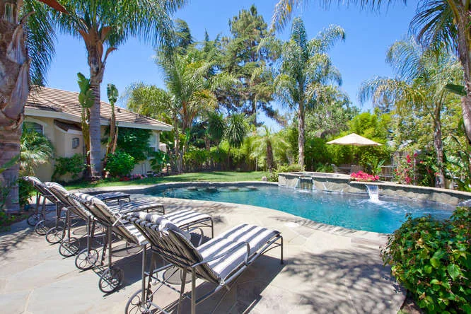 POOL, DECK, AND A LOT OF PALMS