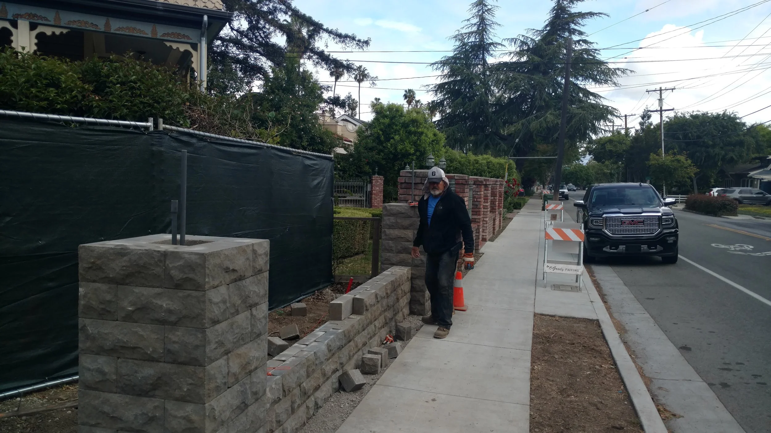 NEW COLUMNS, LIGHTING, AND A PROTECTIVE WALL ON BIRD AVE.