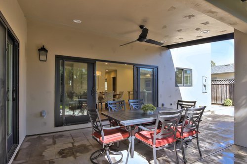 Covered Patio with French Doors for California Living at Its Best