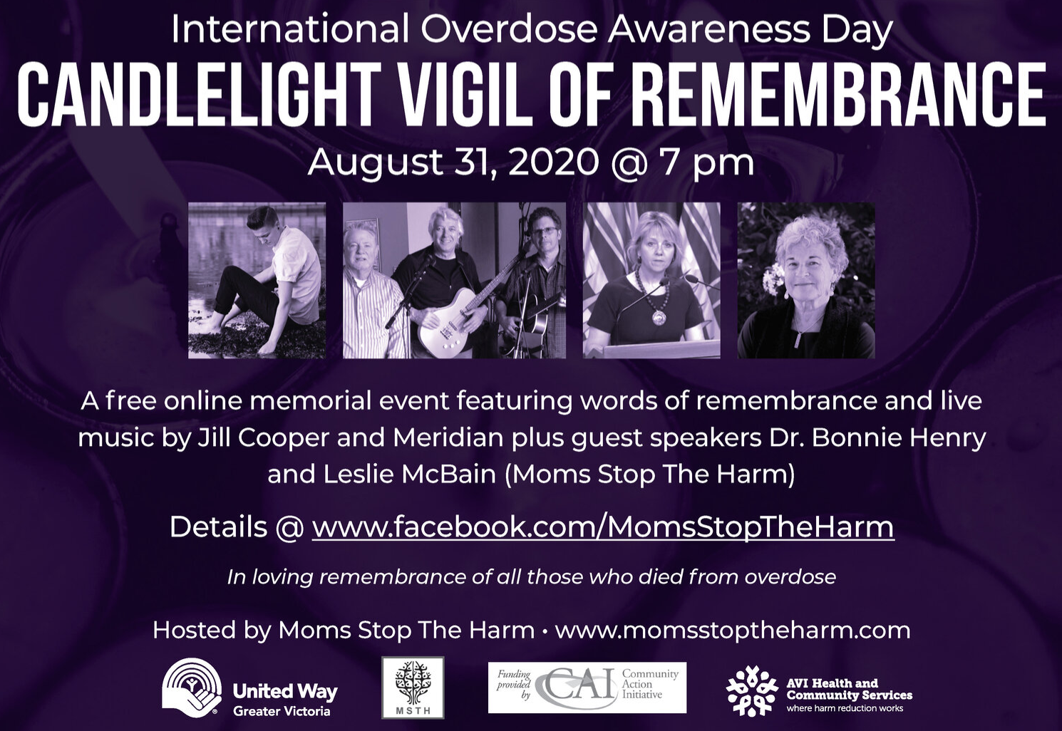 Dr. Bonnie Henry will take part in a remembrance ceremony to mark International Overdose Awareness Day episode artwork