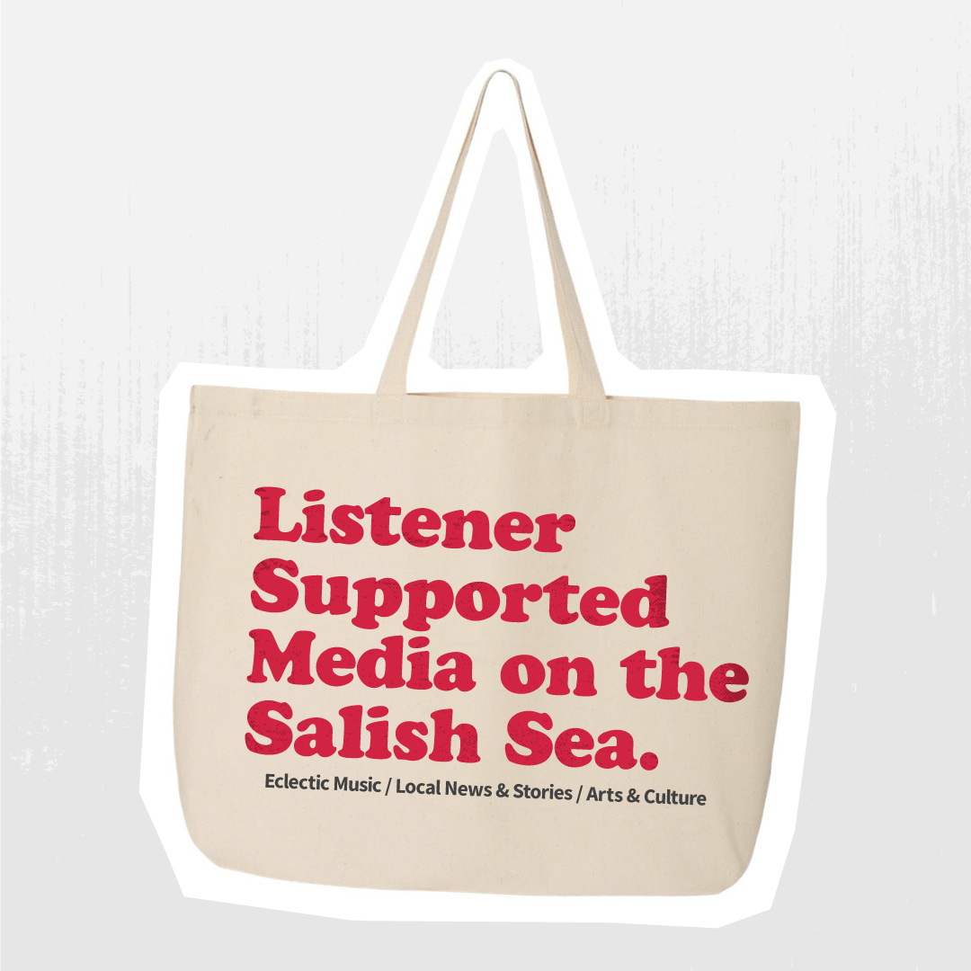 2023 Jumbo Tote (Front): Listener Supported Media on the Salish Sea