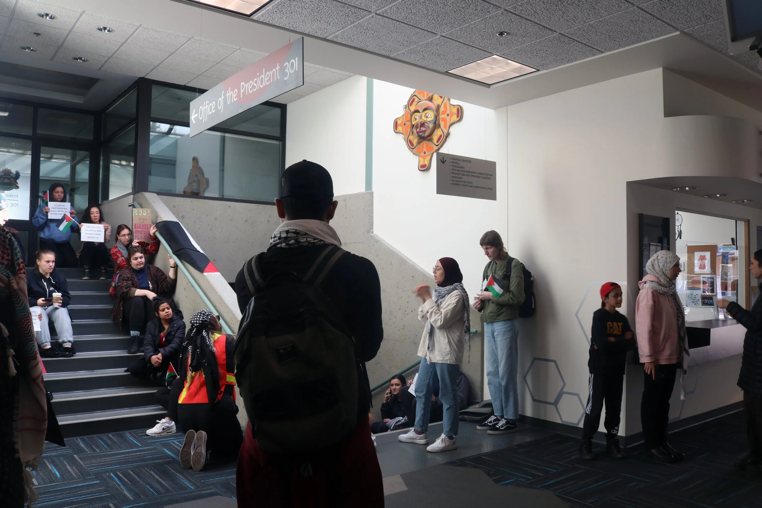 Students hold sit-in at VIU following bag search