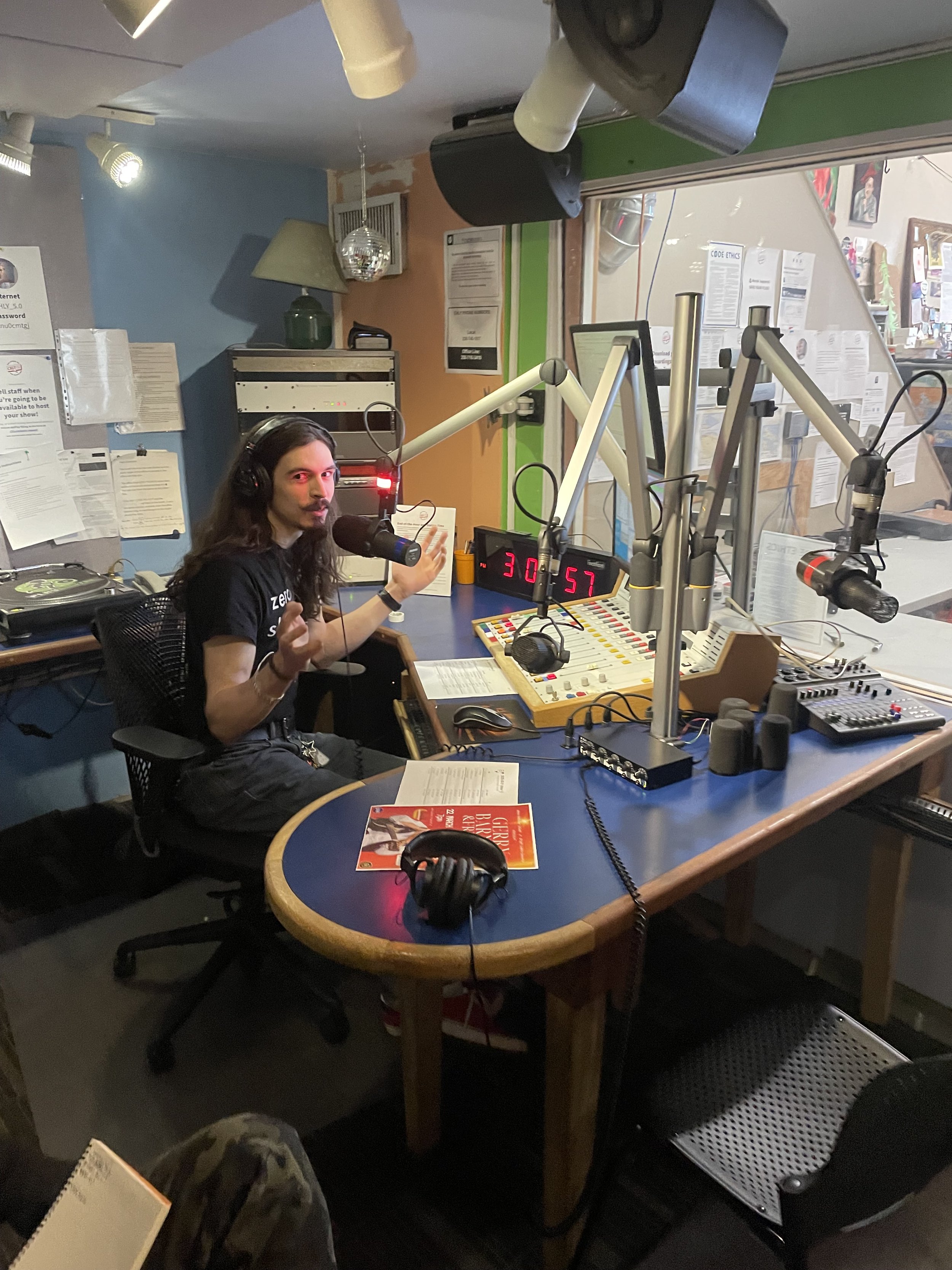 Community Volunteer Will Hough using the new studio setup.