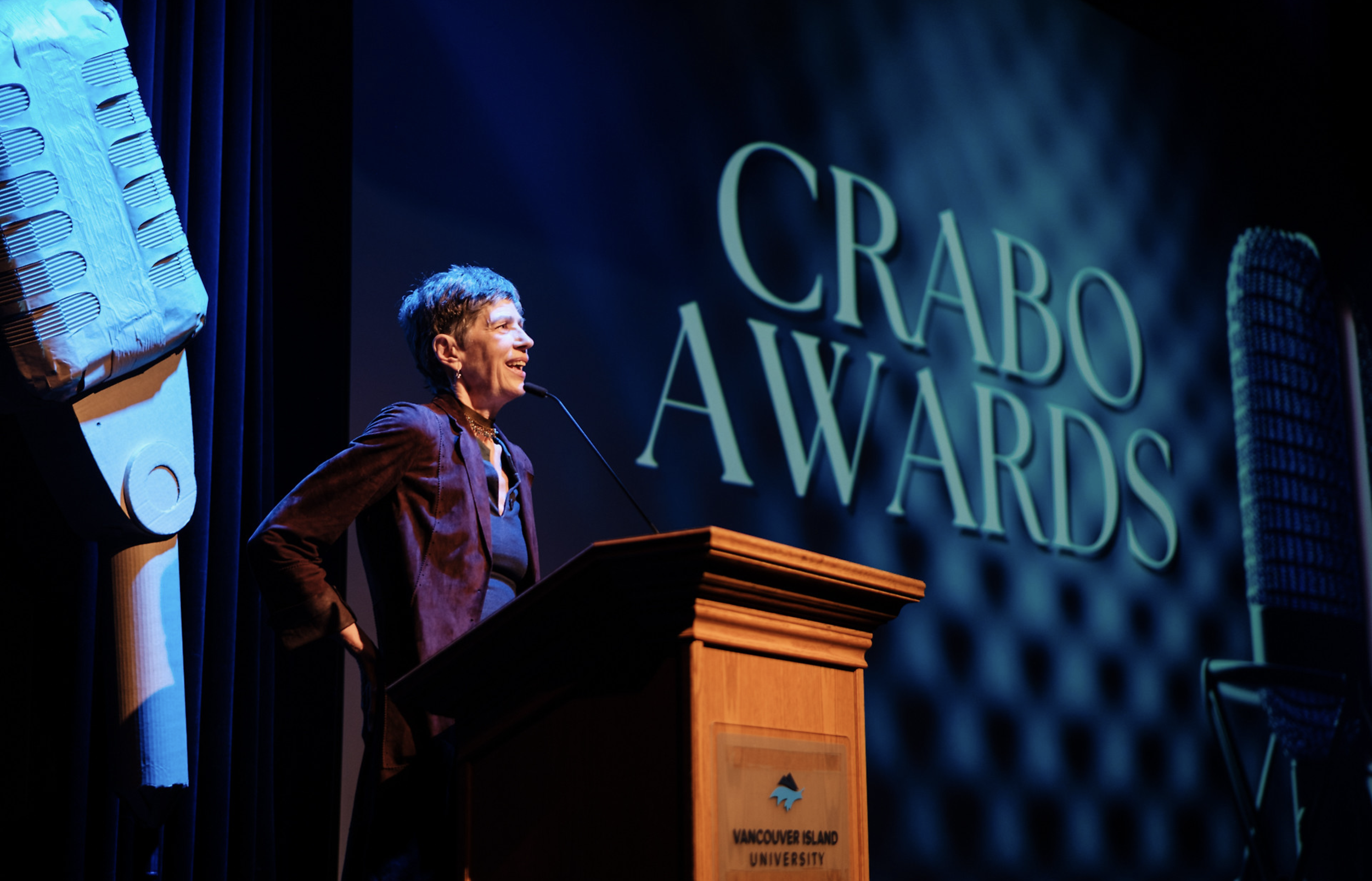 Robin Eriksson accepting her Community Radio Legend Award