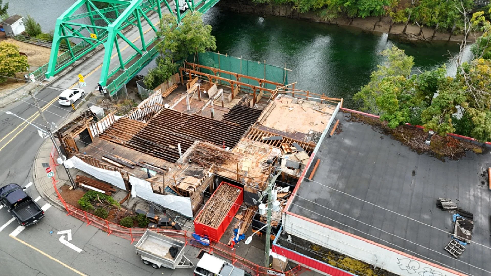 Anderton retaining wall site deconstruction
