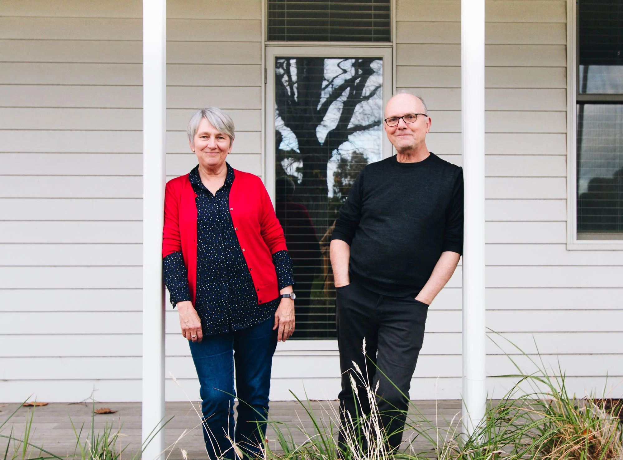 Joan & Richard outside their Williamstown home.