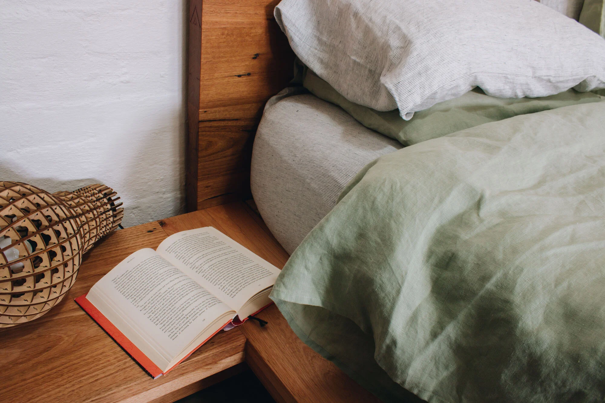 Al and Imo Handmade Ledge Bed Recycled Timber Low Platform Bed with builtin Bedside tables - Melbourne Australia-29.jpg