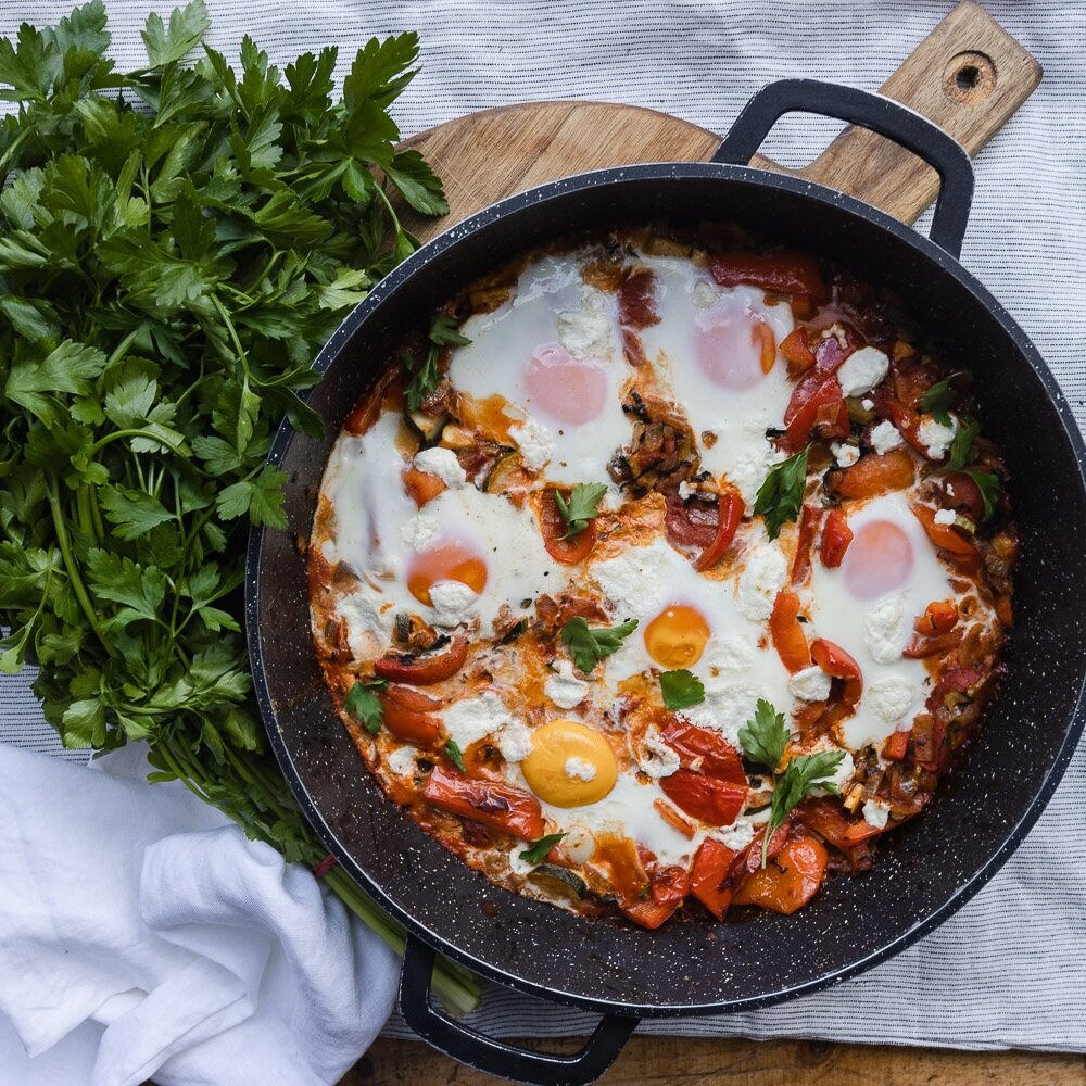 Breakfast Ratatouille Baked Eggs