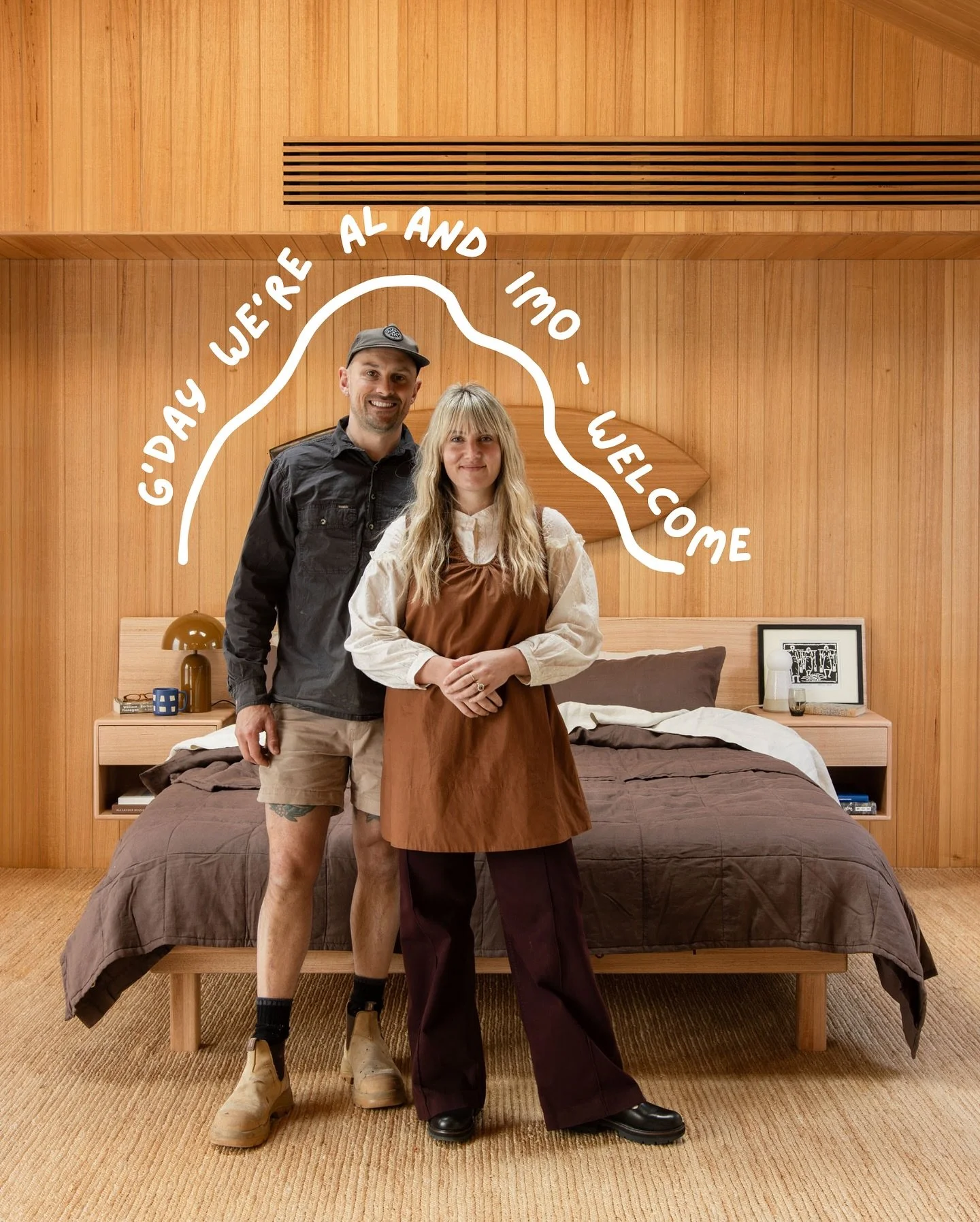 G'day to all of the new faces, we are so stoked that you are here! You may have found us through our furniture, our house build @the_good_day_house or possibly from one of the projects we've shared.... however you ended up here, welcome! 🫶✨

We thou