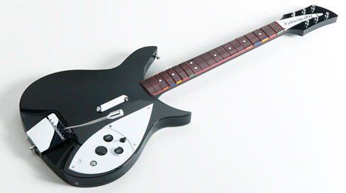 A picture of the The Beatles: Rock Band Rickenbacker (á la John Lennon) that gamers will be able to buy this fall.