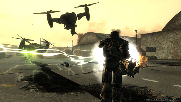 Battle at the Adams Air Force Base--the Vertibirds lose.