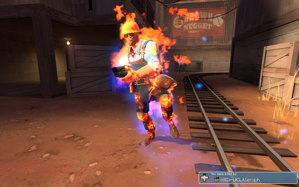 While this picture isn't related to the Sniper update, I think we can appreciate an engineer in mid-burn