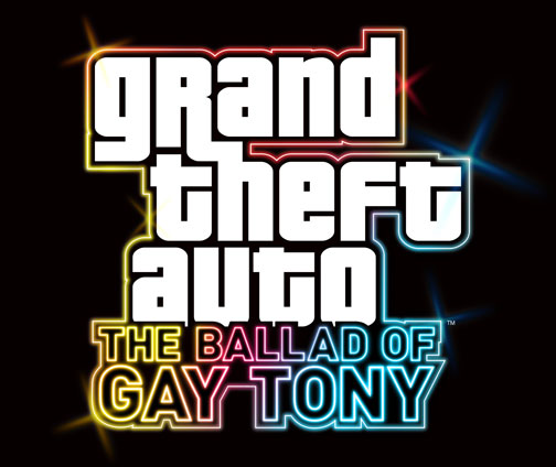 Oh my. The logo for the next piece of GTA IV DLC, "The Ballad of Gay Tony," looks appropriately fabulous.