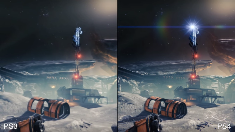 Screenshot from Digital Foundry's Destiny comparison video