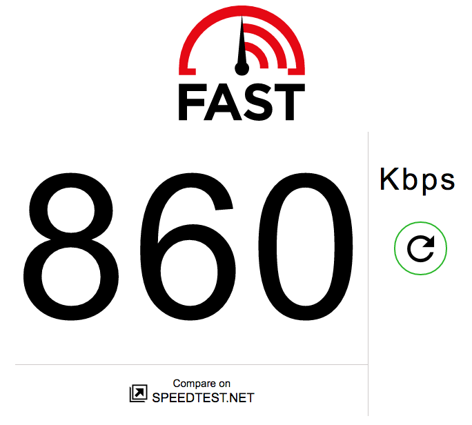 You’re reading this one right; it’s Kbps, not Mbps. And this is on the faster end.