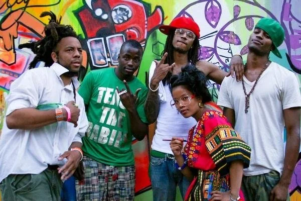AfroPunk 2008, Brooklyn, New York. Di between Concep and Ibrahim who heavily influenced her painting. ✌🏾 to Rasu Jilani. 