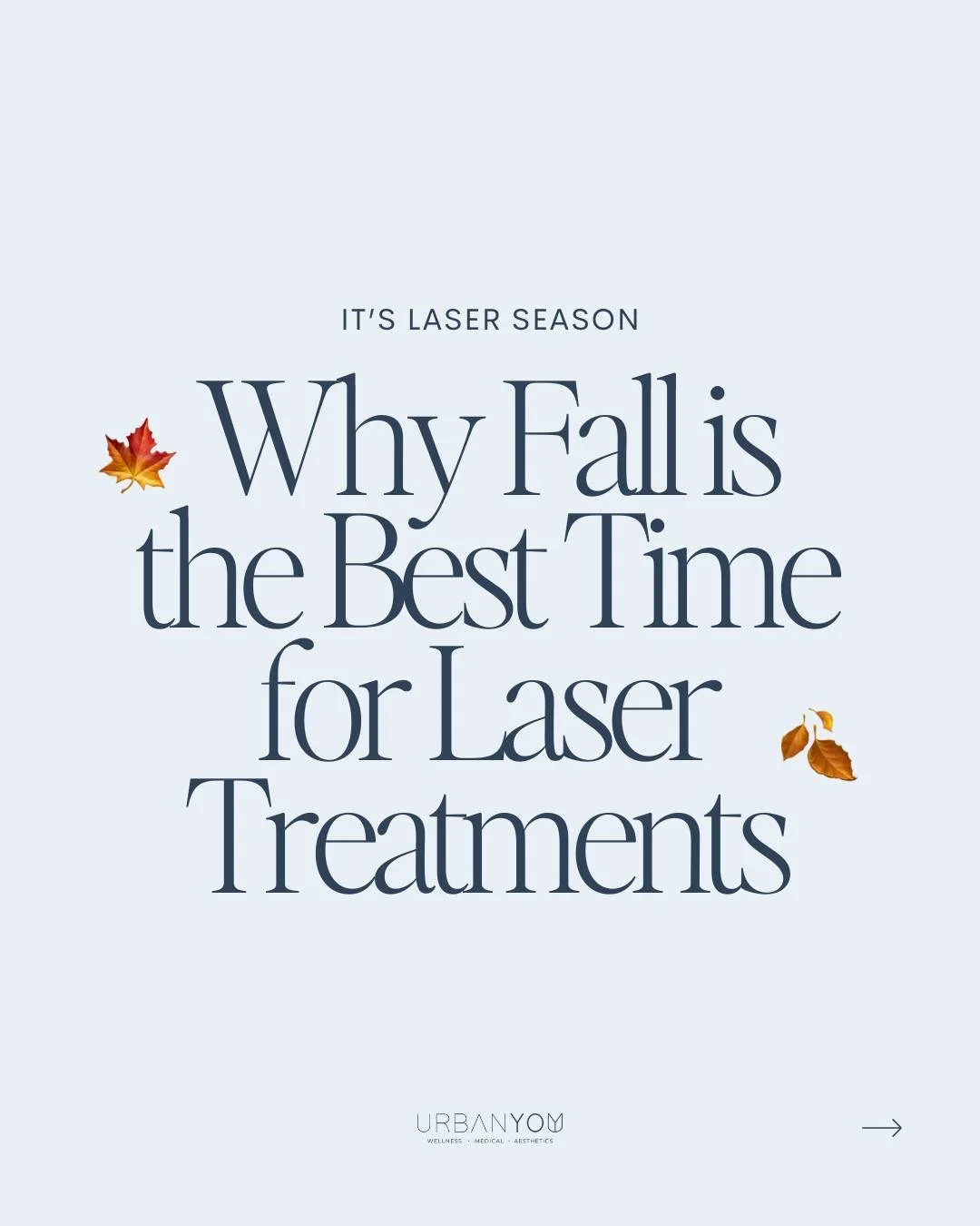 With cooler weather and less sun exposure, fall is the ideal season to start your Laser treatments! Here&rsquo;s why:

✨ Repair Sun Damage &ndash; Our laser skin resurfacing treatments, like BBL and Moxi, target dark spots, fine lines, and uneven tex