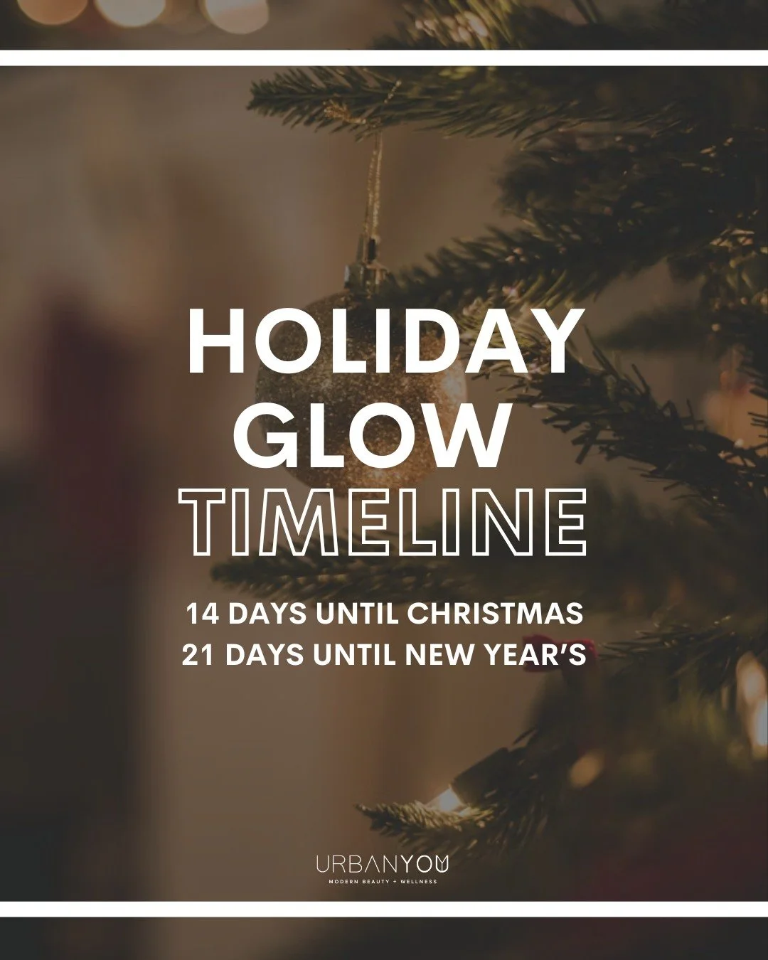 14 days until Christmas 🎄 21 days until New Year&rsquo;s ✨
If you want your results to hit at the right time, timing matters:

&bull; Tox: full results ~10&ndash;14 days
&bull; Filler: settles ~1&ndash;2 weeks
&bull; Laser: healing 3&ndash;7 days (p