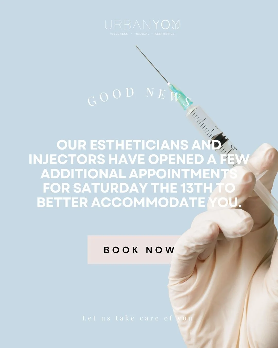 We know scheduling has been tight with the holiday madness &mdash; so we opened a few extra appointments to make it easier. ✨

Our estheticians + injectors have limited additional availability for tomorrow, Saturday the 13th, to help you get holiday-