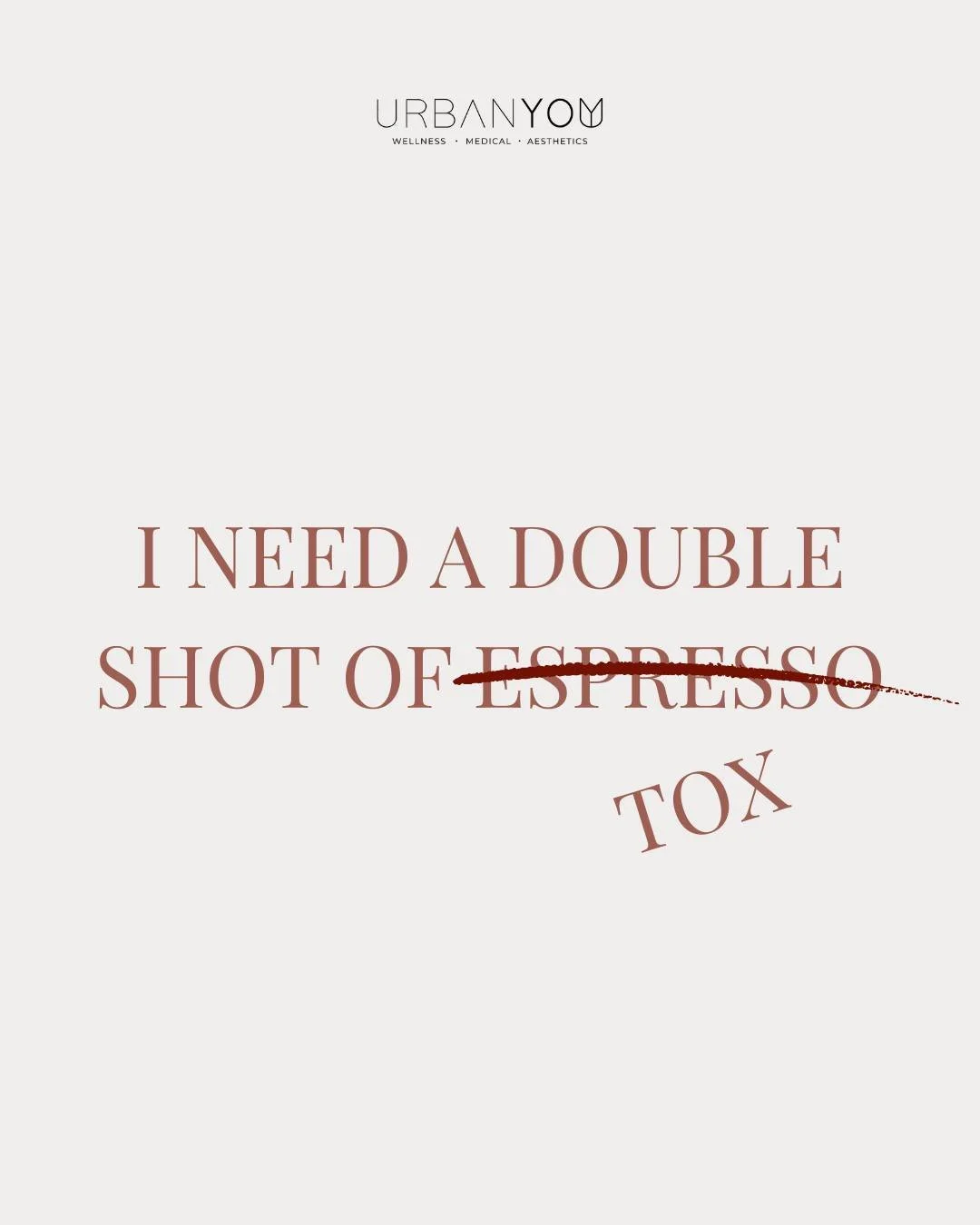 I said what I said.
☕❌ espresso
💉✔️ tox

(Just kidding&hellip; kind of.)

Book a consult + let&rsquo;s talk results.
Call (616) 570-0228
Text (616) 577-7971