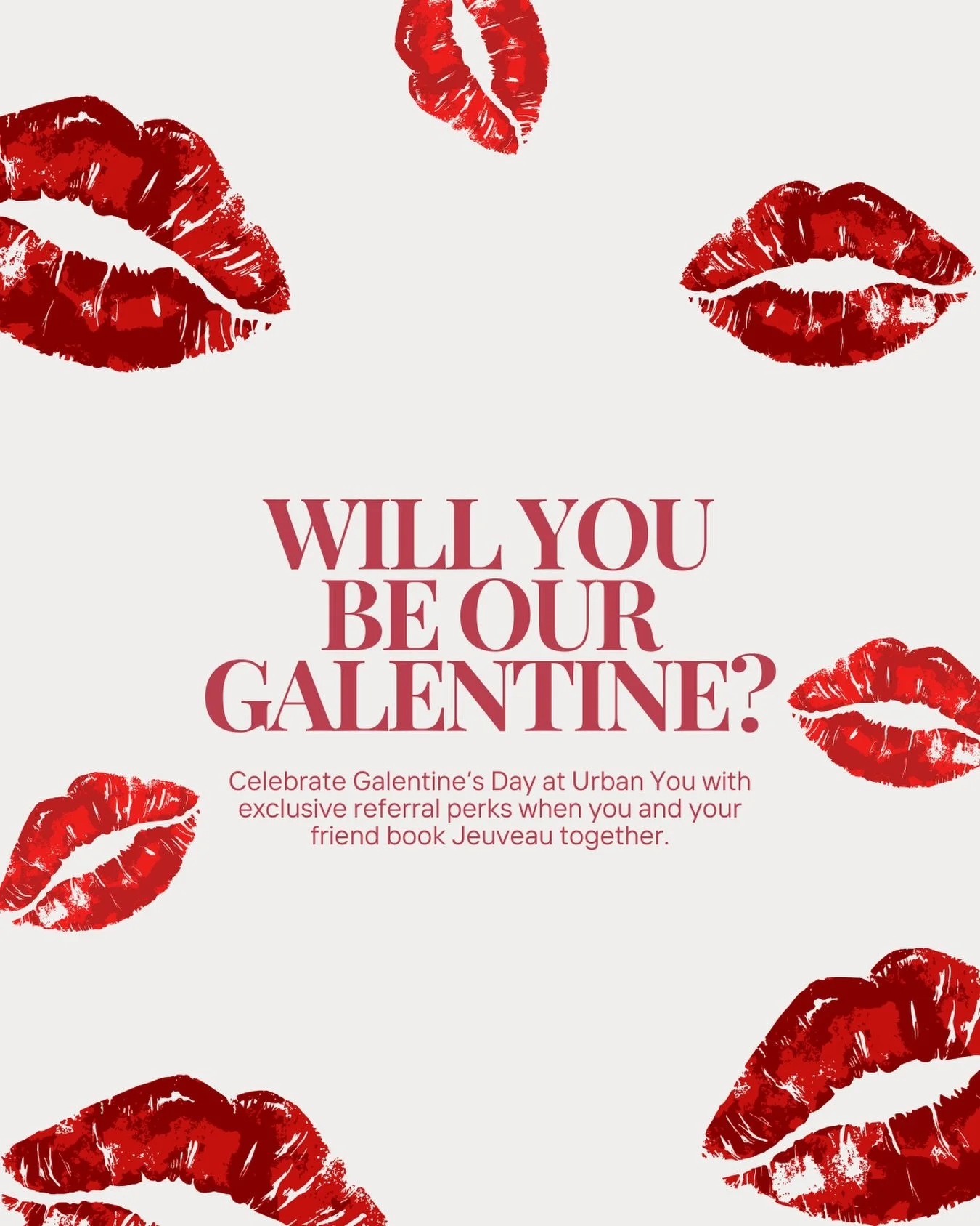 Our Galentine&rsquo;s Refer-a-Friend event is live 2/1&ndash;2/28 🤍 

Book Jeuveau with a friend this February and both of you get rewarded with 20 units AND insider pricing!

Jeuveau is a wrinkle-relaxing treatment that helps smooth lines caused by