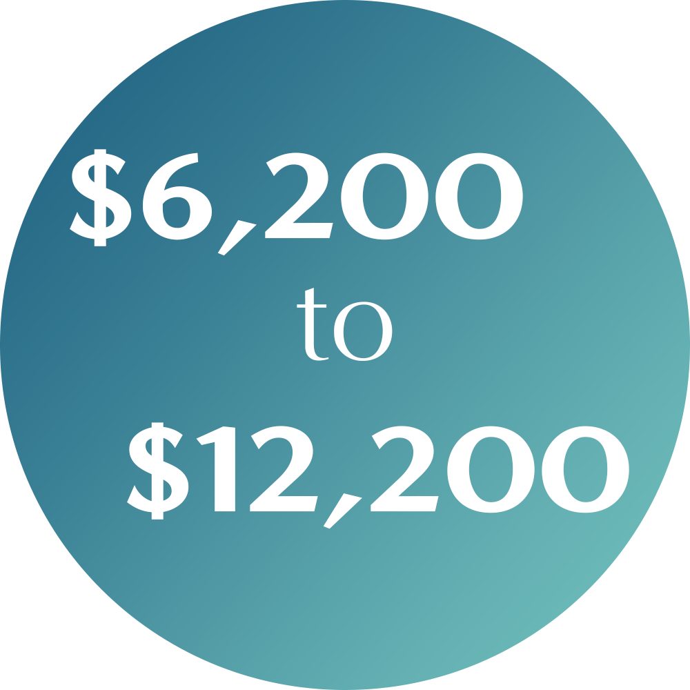$6200 to $12200 for 24000 to 48000 words