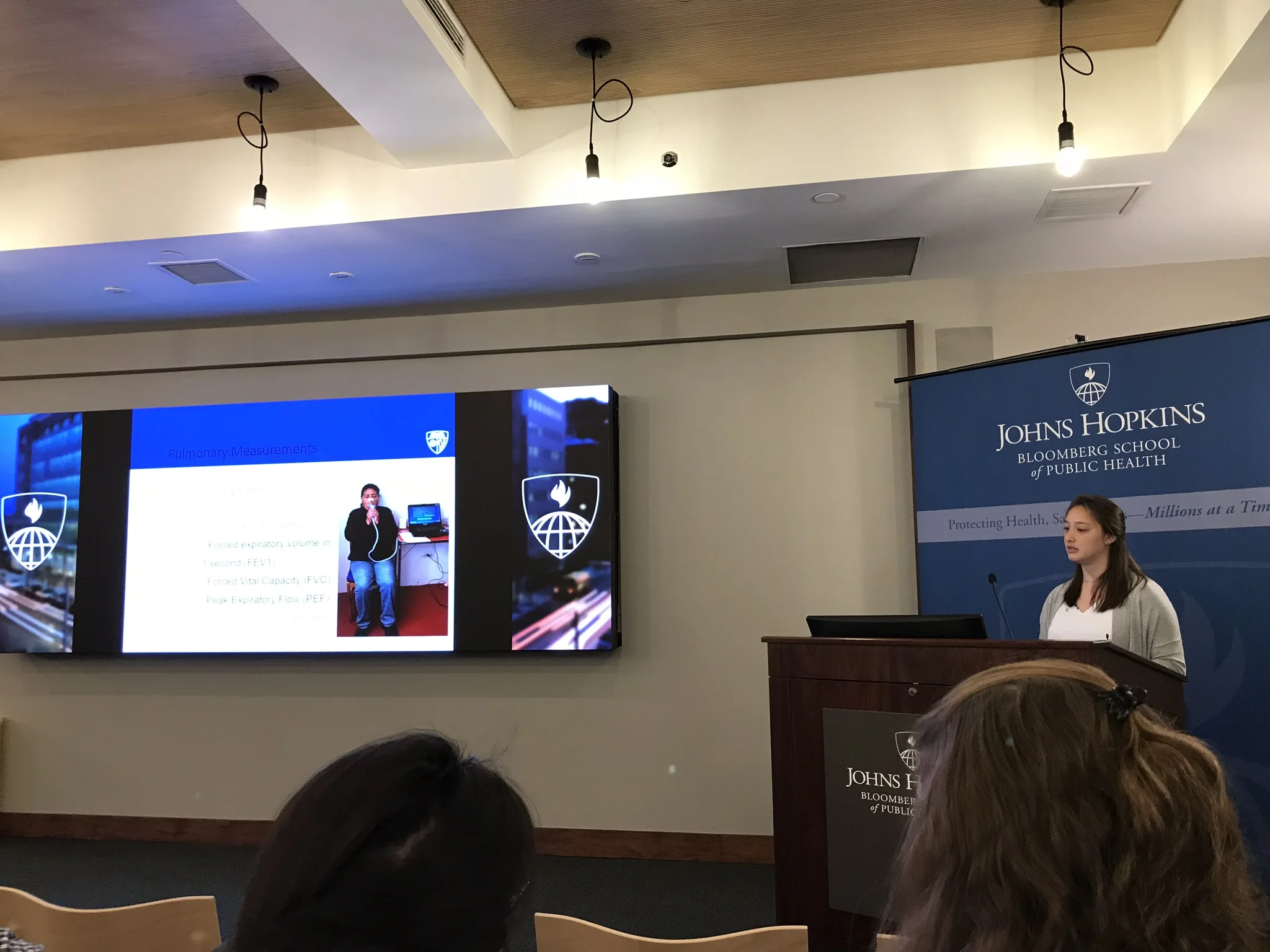 Elizabeth Fung, an analyst at GNCD who earned her MSPH in International Health from JHU after interning with Global NCD in Peru, describes some of the pulmonary outcome measures that CHAP collects during the study.