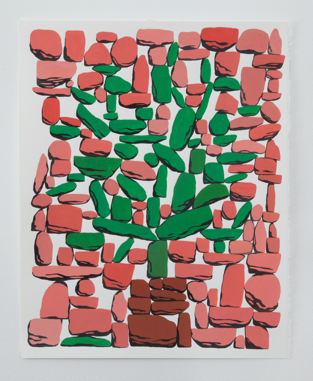 Plant, Gouache on board, 16 x 20