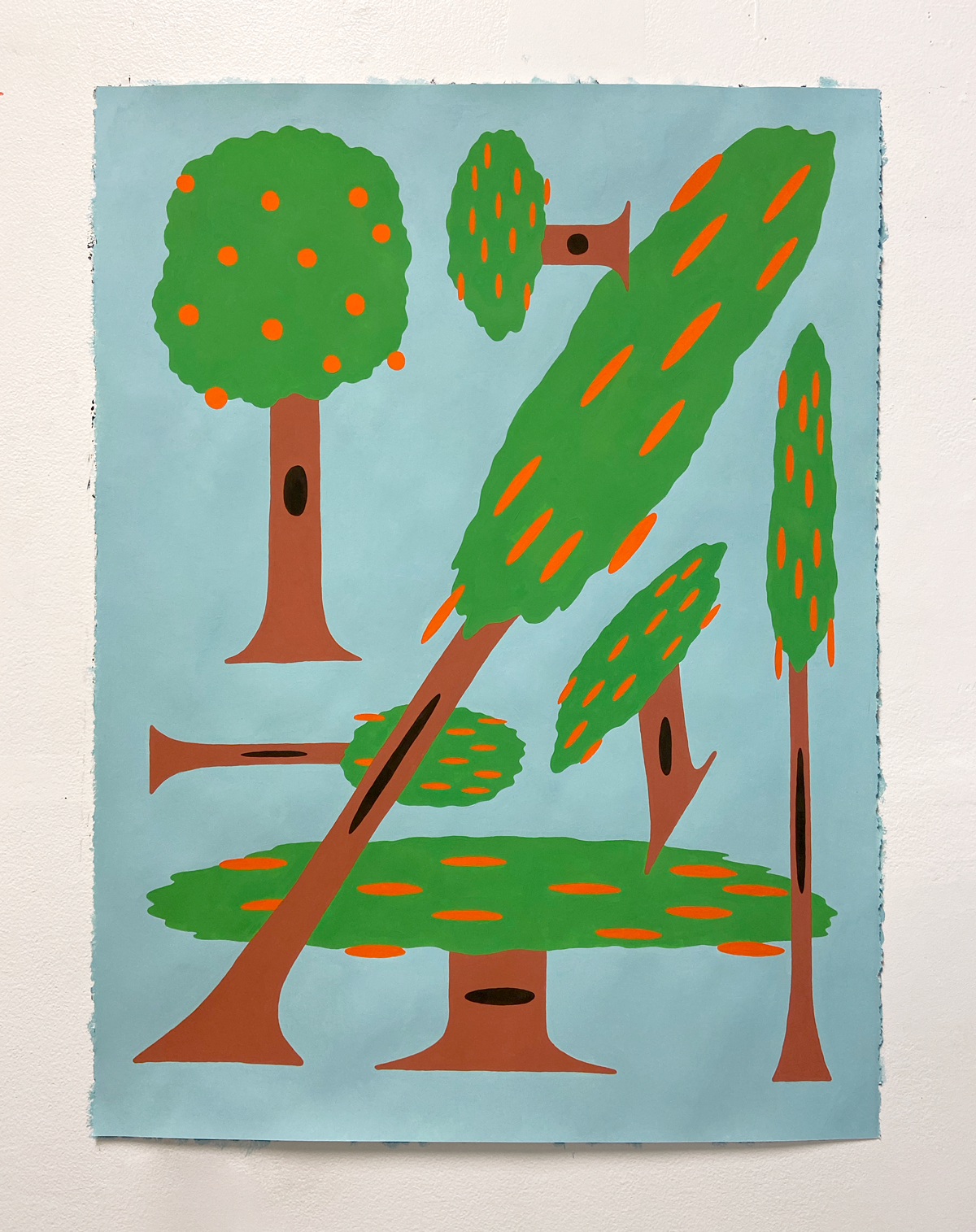 How it's Going, acrylic on paper, 22 x 30 inches